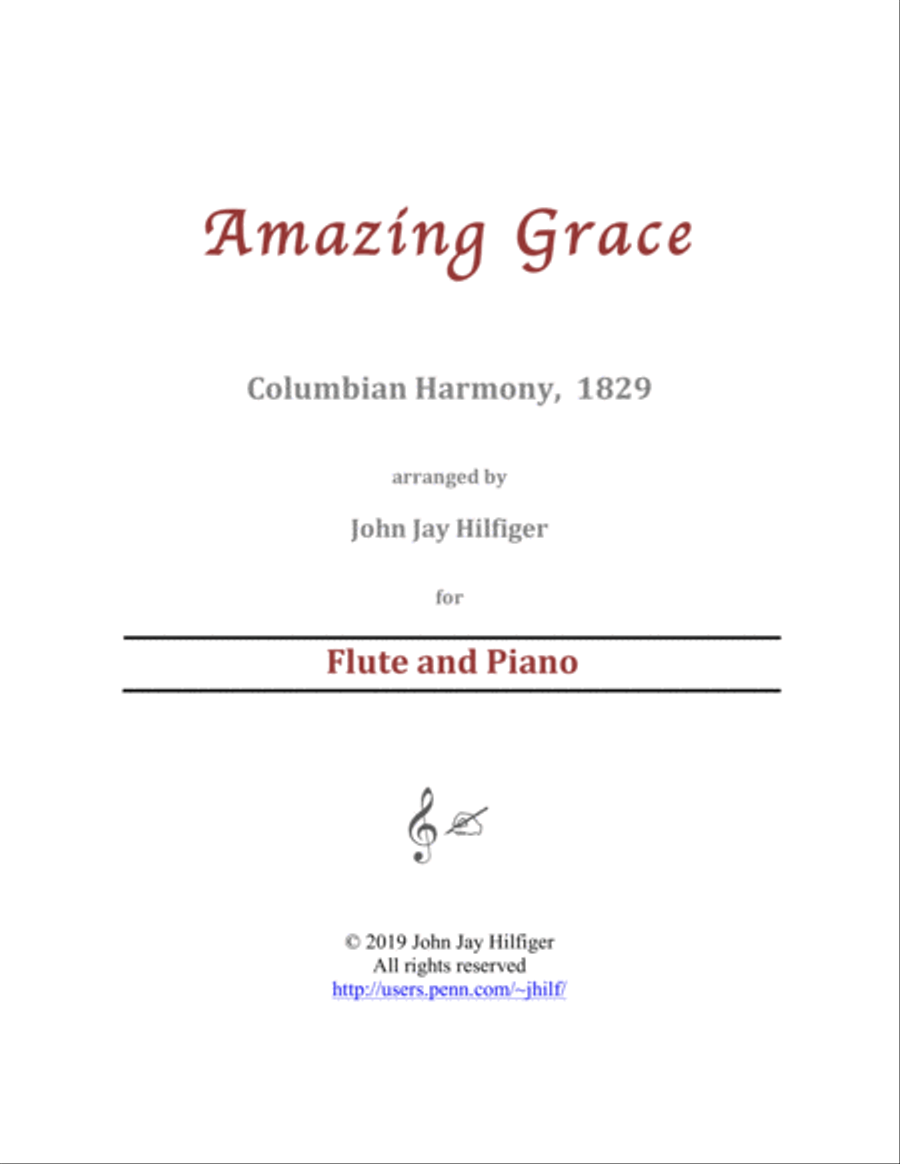 Amazing Grace for Flute and Piano Flute Solo scores gallery preview page 1