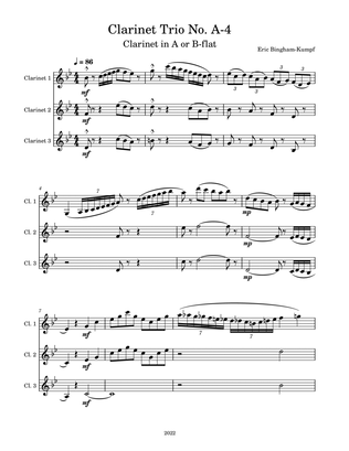 Book cover for Clarinet Trio No. A-4