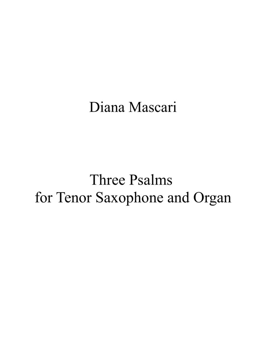 Three Psalms for Tenor Saxophone and Organ Woodwind Duet scores gallery preview page 1