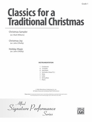 Book cover for Classics for a Traditional Christmas, Level 1: Score