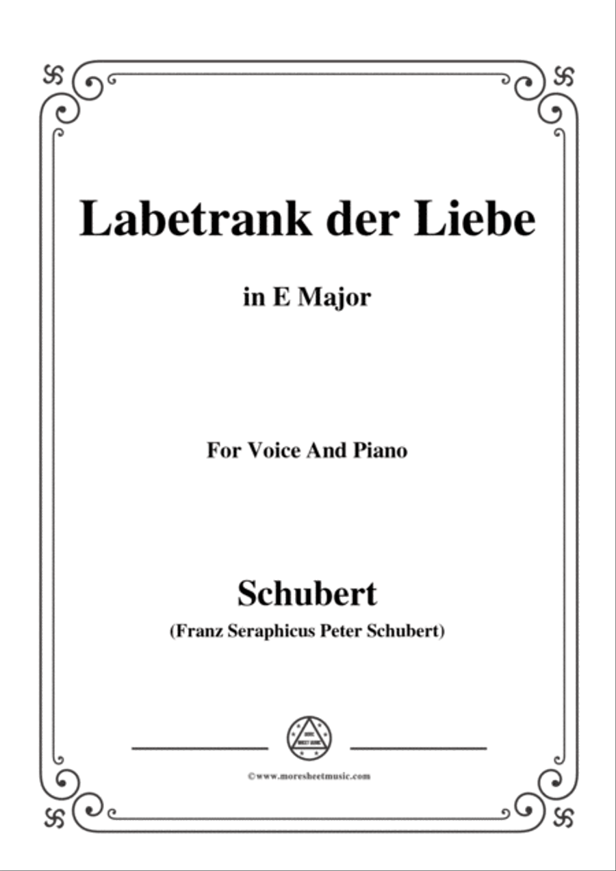 Schubert-Labetrank der Liebe,in E Major,for Voice&Piano Voice scores gallery preview page 1