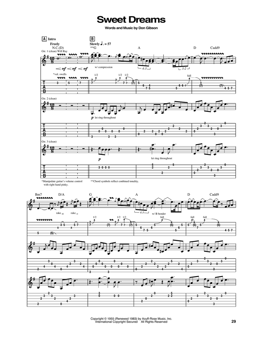 Sweet Dreams Sweet Dreams Acoustic Guitar scores gallery preview page 1