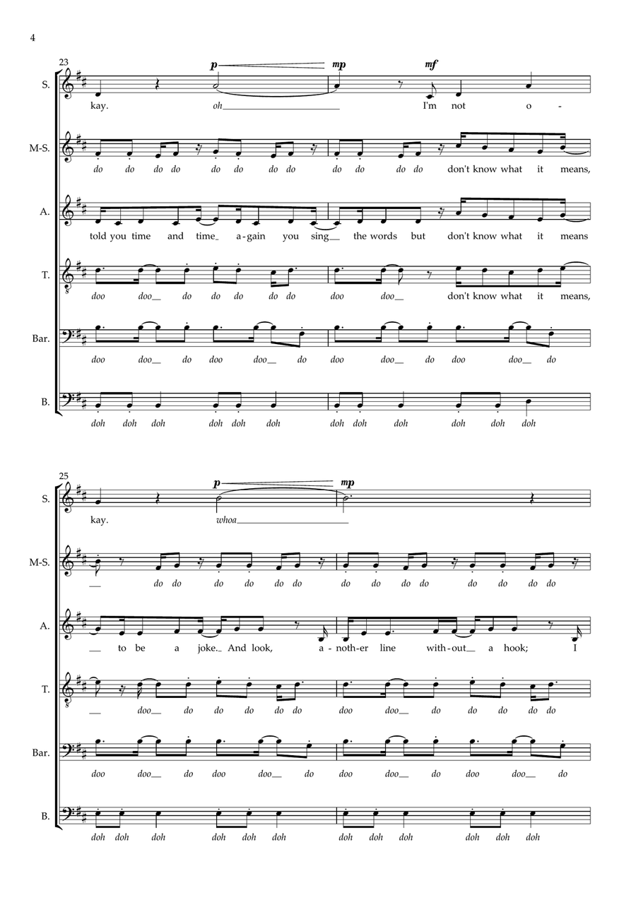 I'm Not Okay (I Promise) A Cappella scores gallery preview page 4