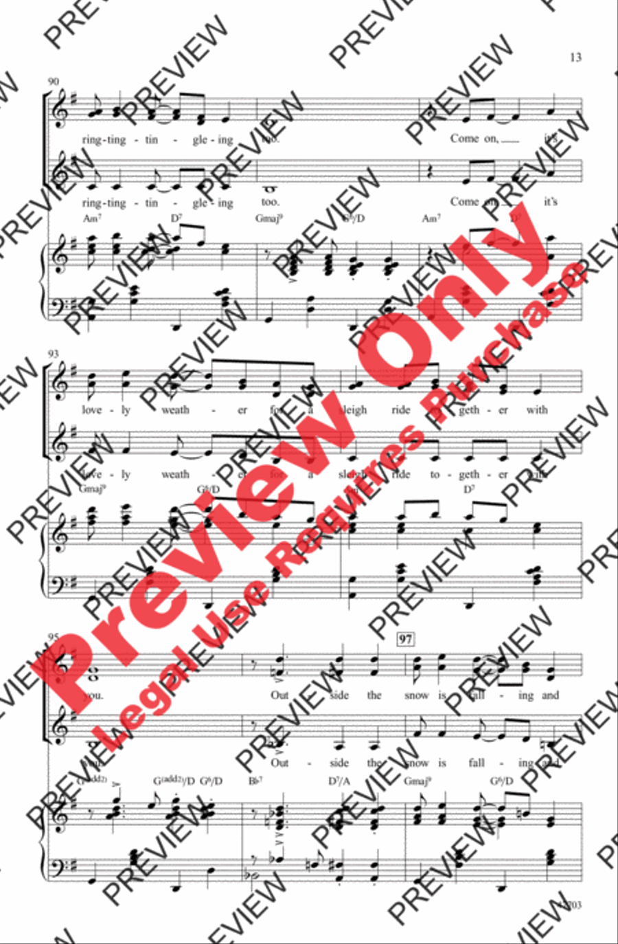 Sleigh Ride Women's Choir scores gallery preview page 13