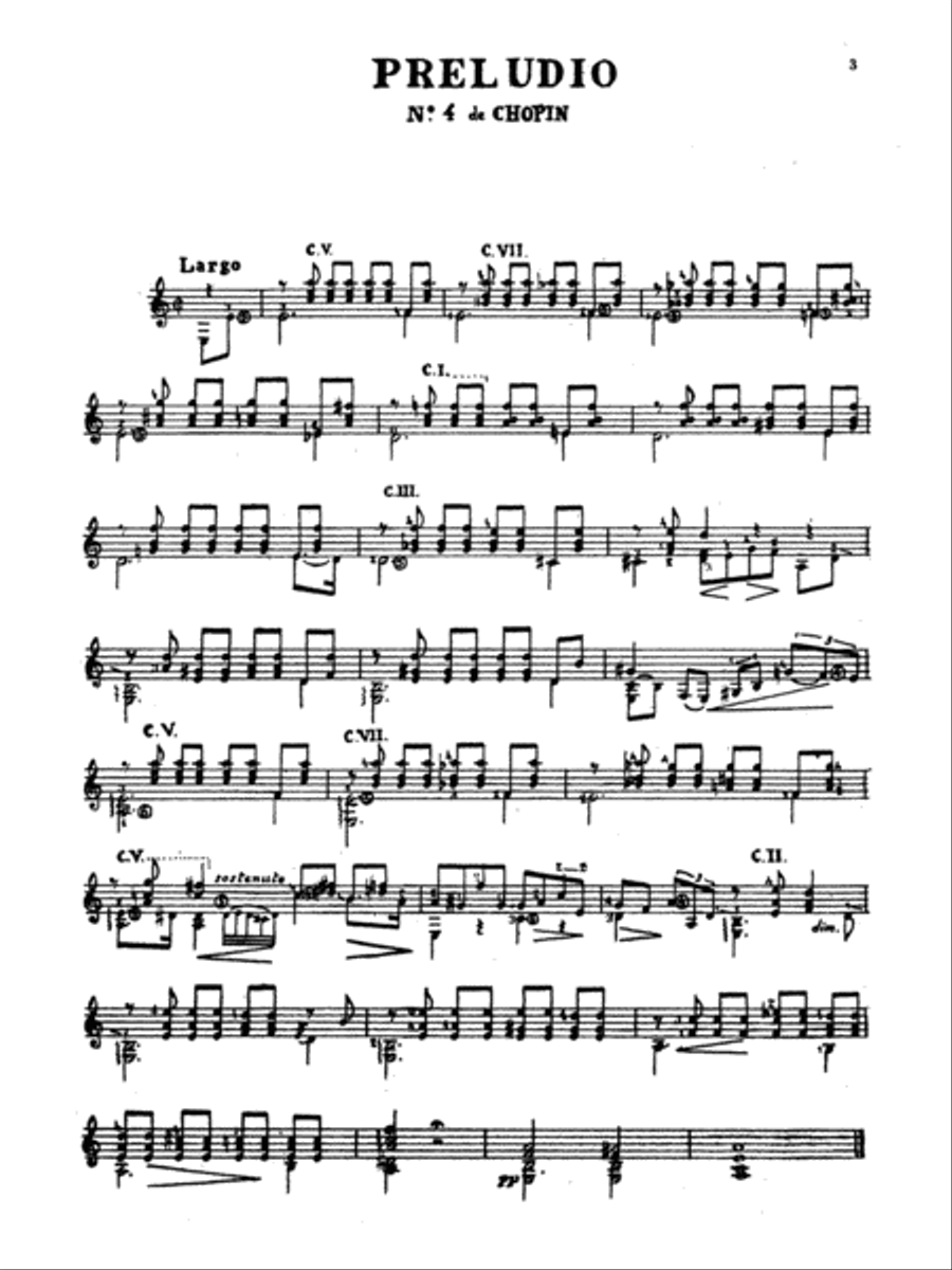 Chopin: Various Preludes Transcribed for Guitar