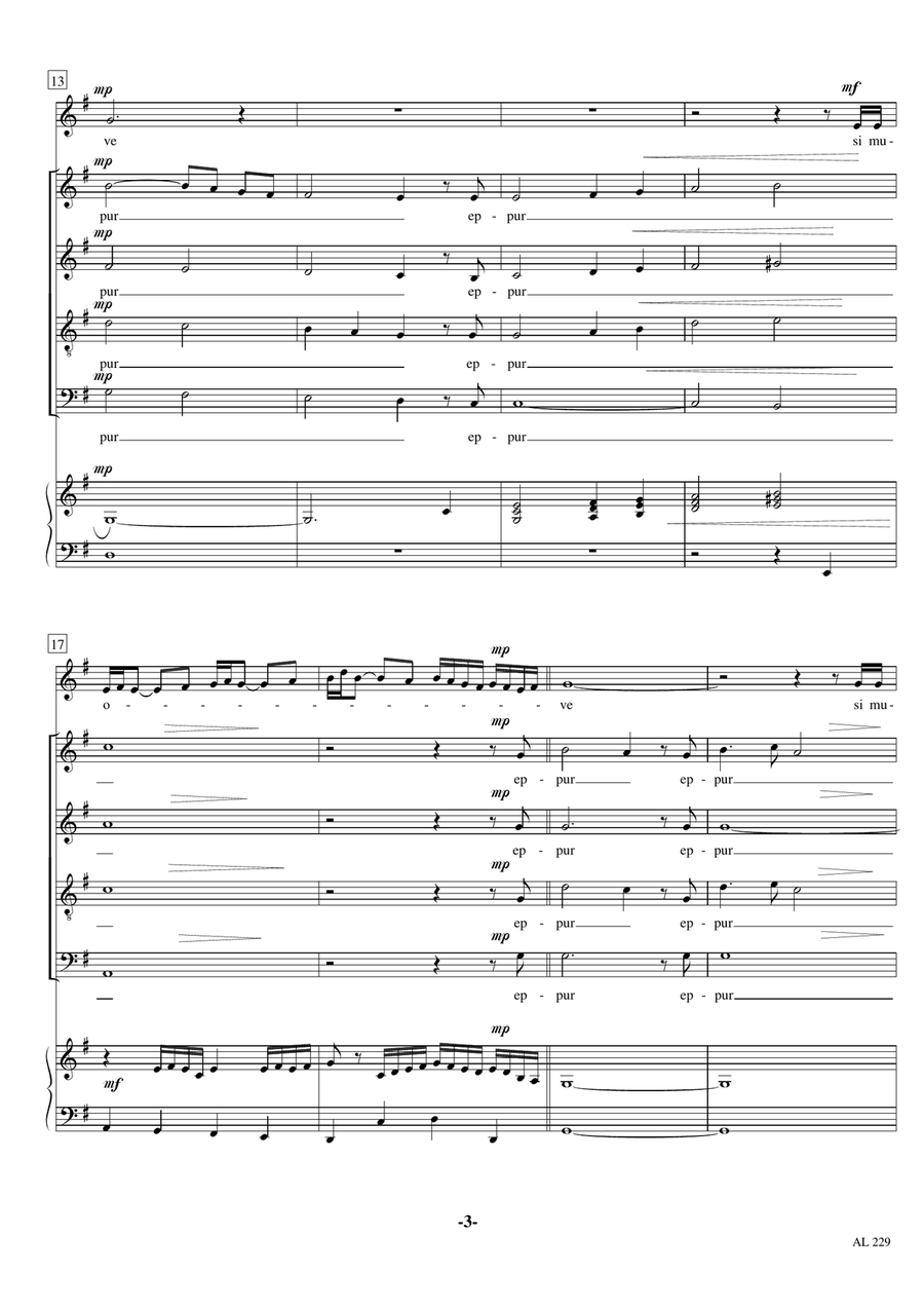 Eppur si muove SATB piano Soprano solo (and yet it moves) 4-Part scores gallery preview page 3