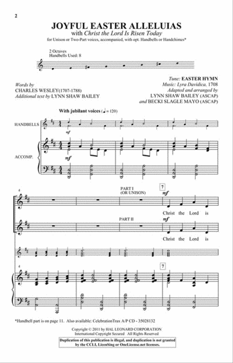 Joyful Easter Alleluias Unison Choir scores gallery preview page 2