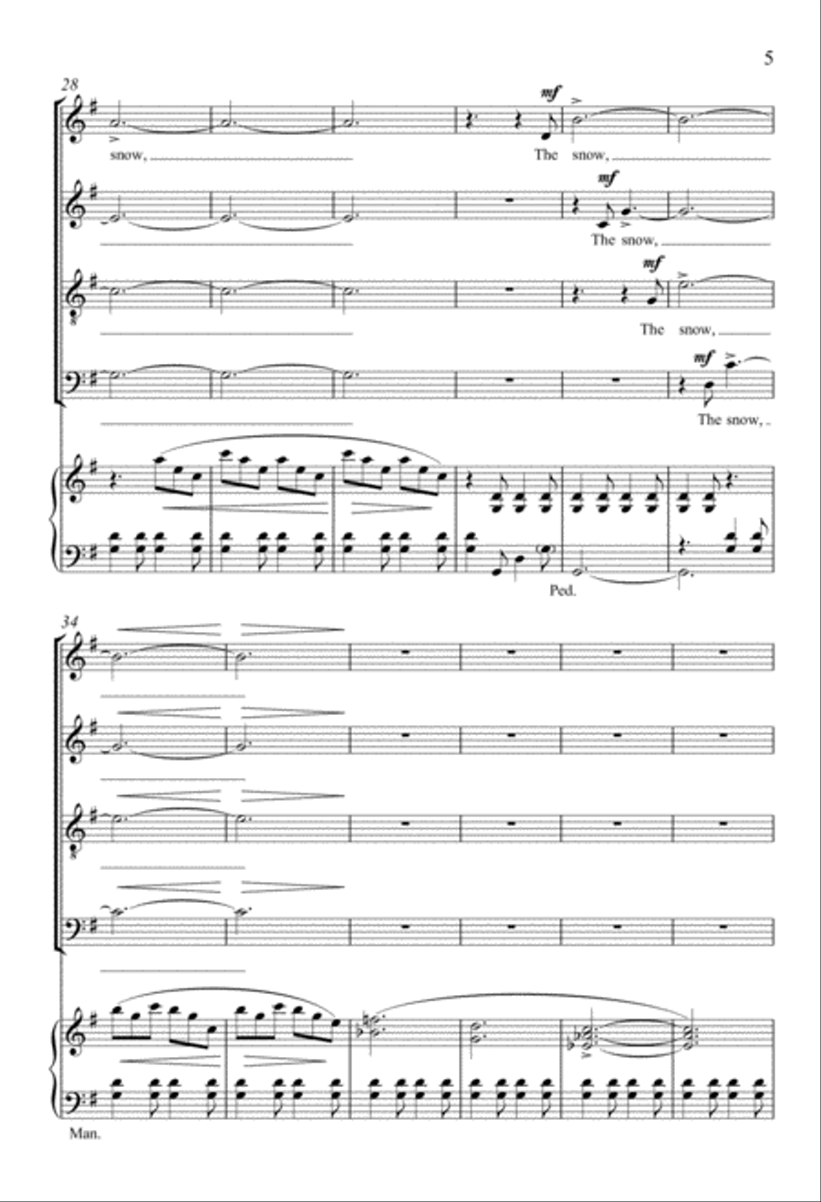 The Snow Lay On the Ground 4-Part scores gallery preview page 5