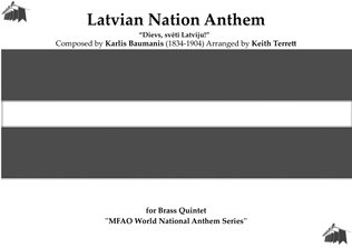 Latvian Nation Anthem "Dievs, svētī Latviju!" for Brass Quintet
