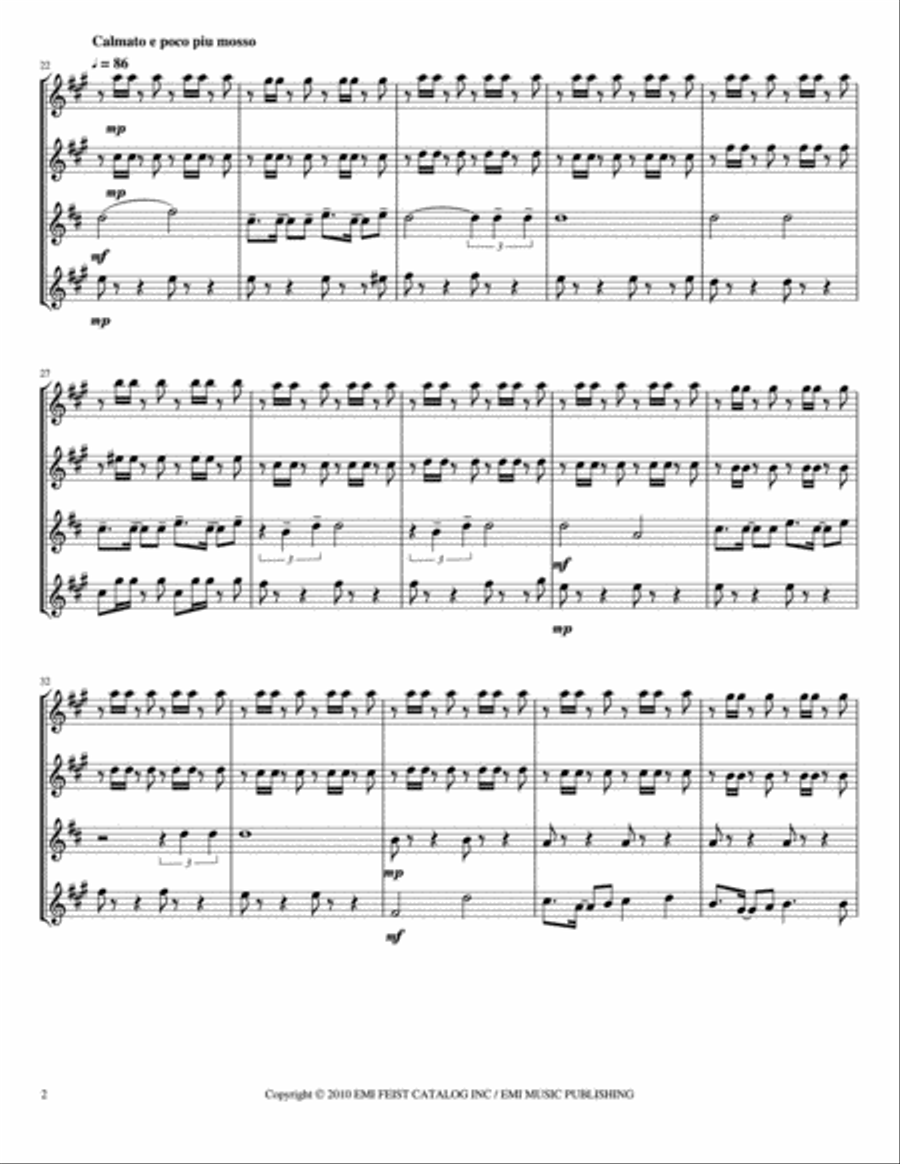Over The Rainbow Woodwind Quartet scores gallery preview page 2