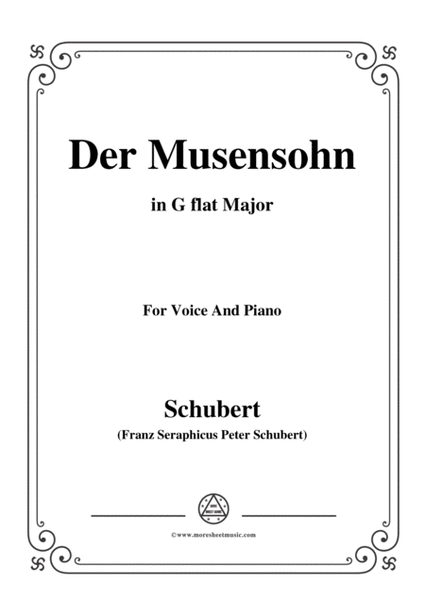 Schubert-Der Musensohn in G flat Major, for Voice and Piano image number null