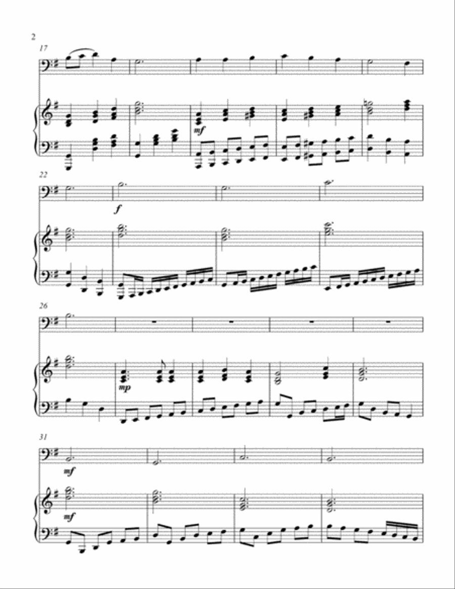 Marvelous Grace of Our Loving Lord (bass C instrument solo) Piano scores gallery preview page 3
