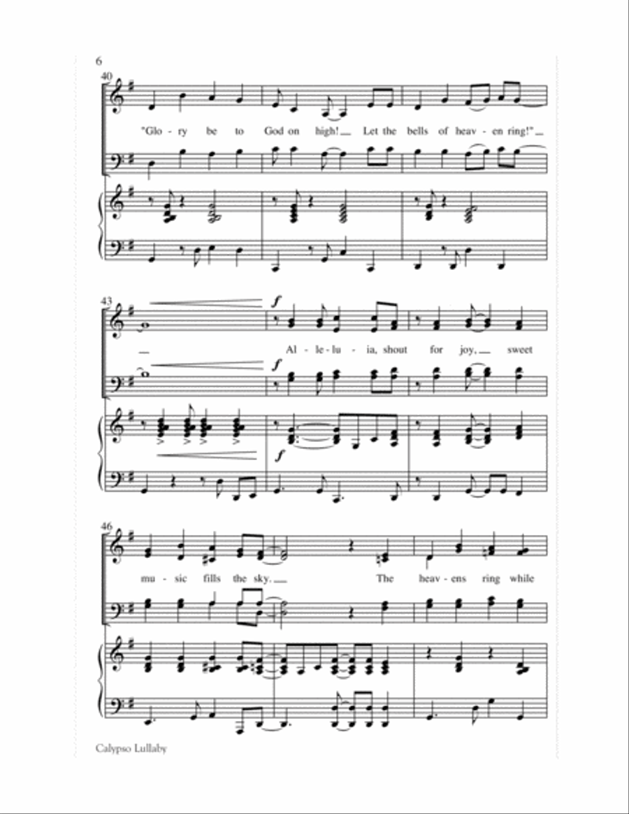 Calypso Lullaby Choir scores gallery preview page 6