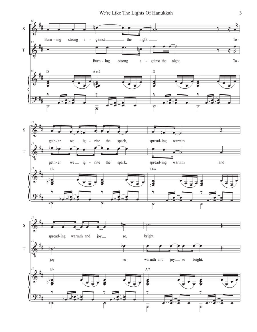 We're Like The Lights Of Hanukkah (Duet for Soprano and Tenor solo) image number null