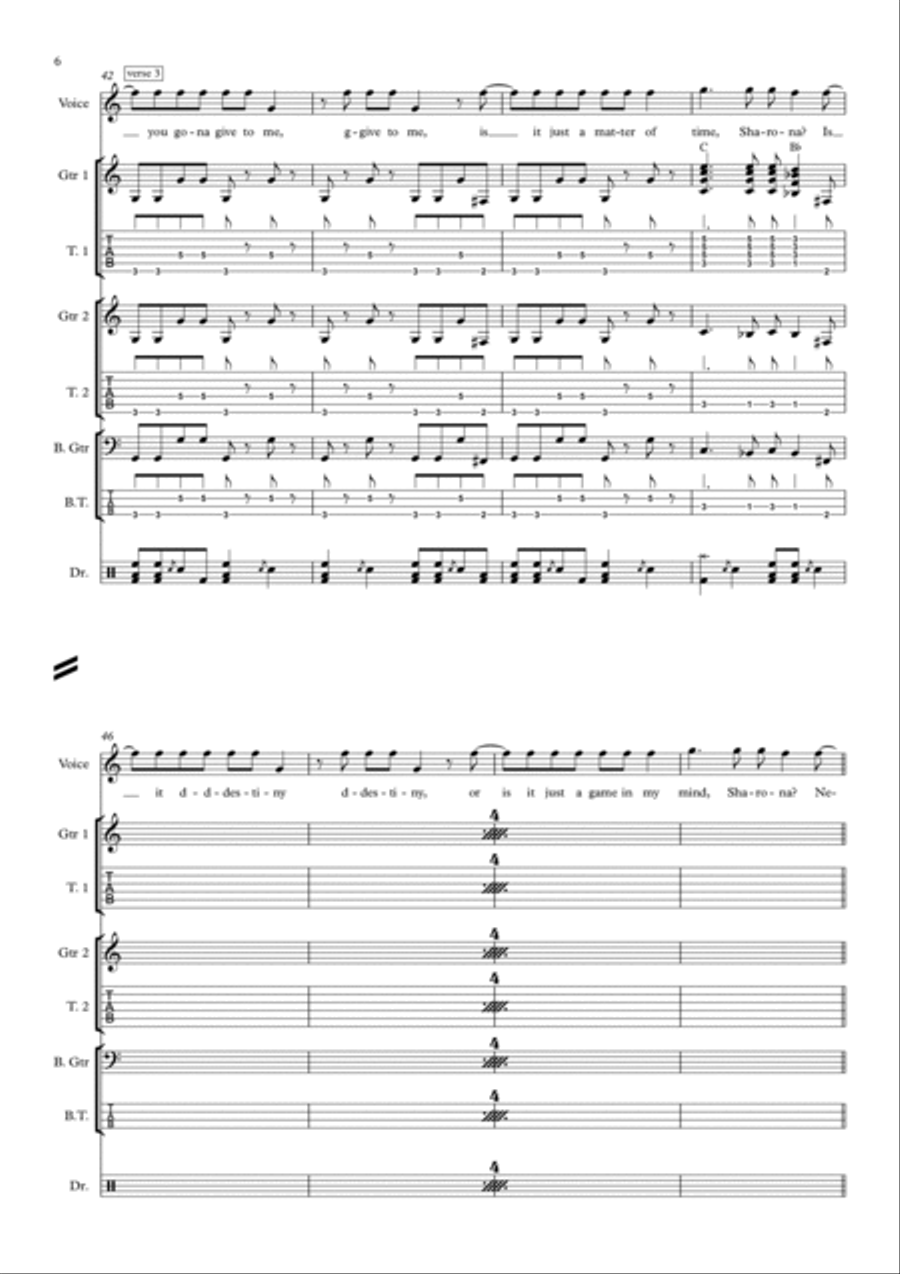 My Sharona Voice scores gallery preview page 6