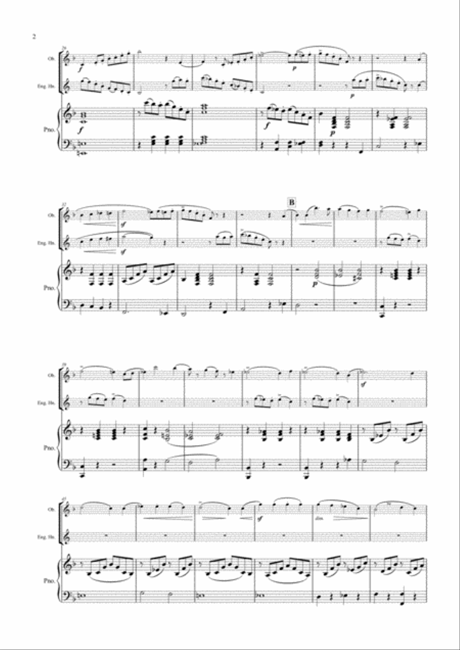 Konzertstück No.2, Op.114 arranged for Oboe, English Horn and piano Woodwind Ensemble scores gallery preview page 3