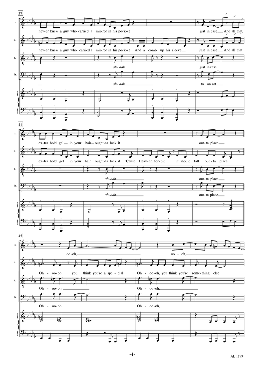 That Don't Impress Me Much 4-Part scores gallery preview page 4