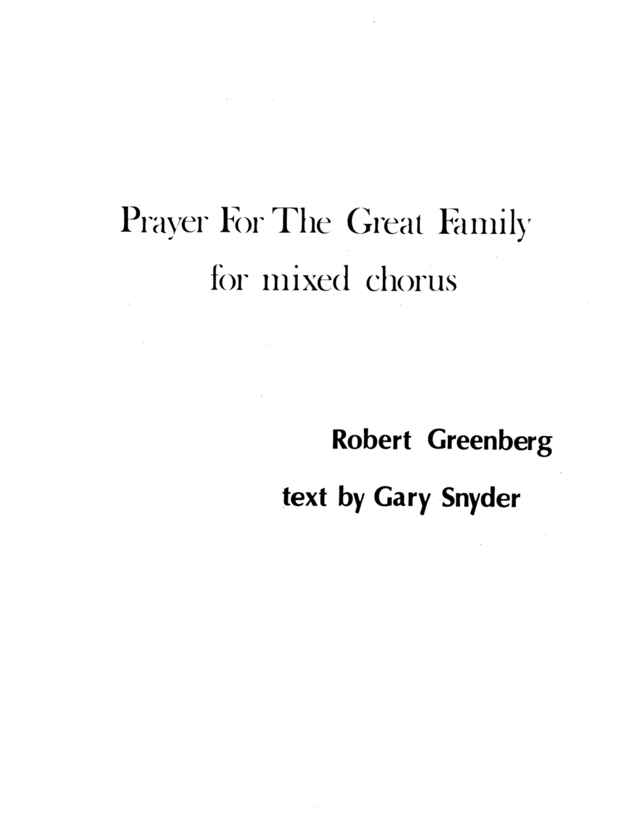 Prayer for the Great Family for mixed chorus 4-Part scores gallery preview page 1