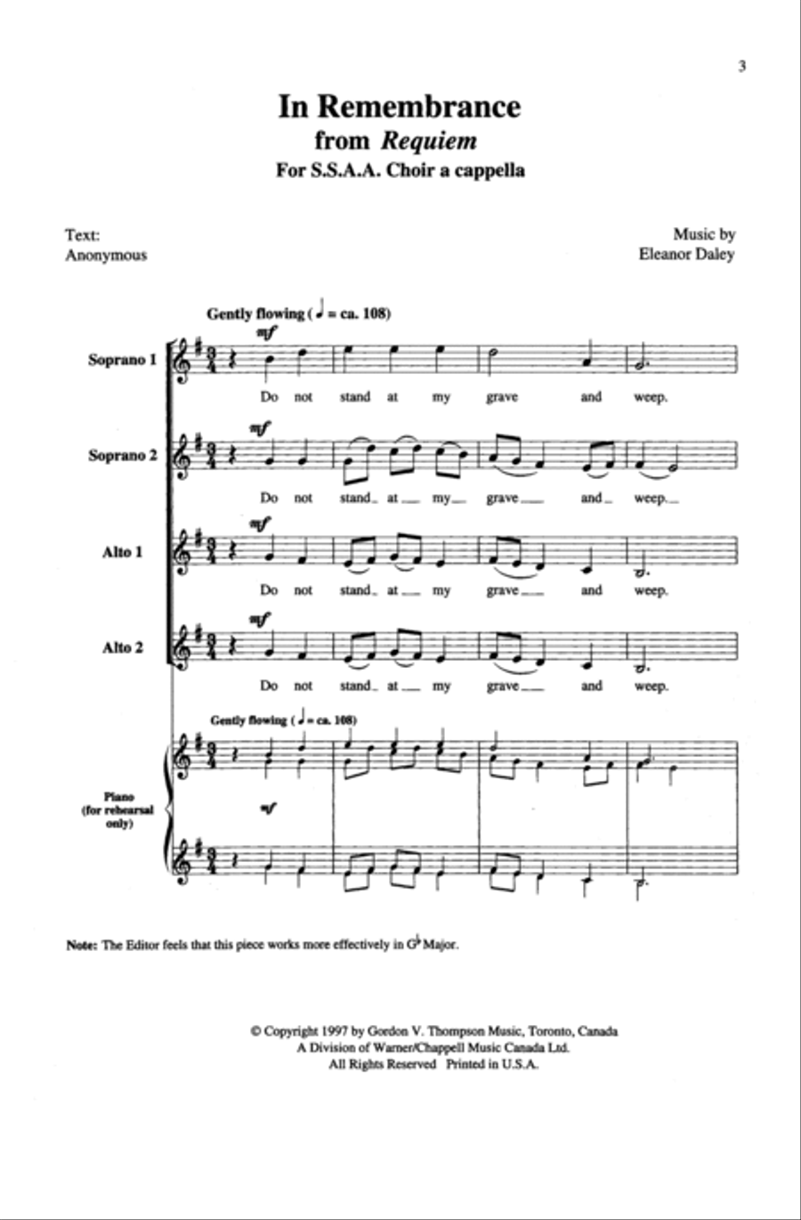 In Remembrance Women's Choir scores gallery preview page 2