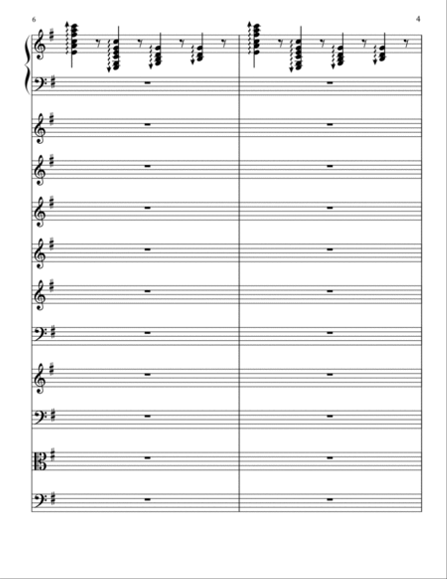 Concerto for Pianoforte and Orchestra no. 4 ''Afrika'' in G minor, op. 25 - III. Allegretto Moderato Clarinet scores gallery preview page 4