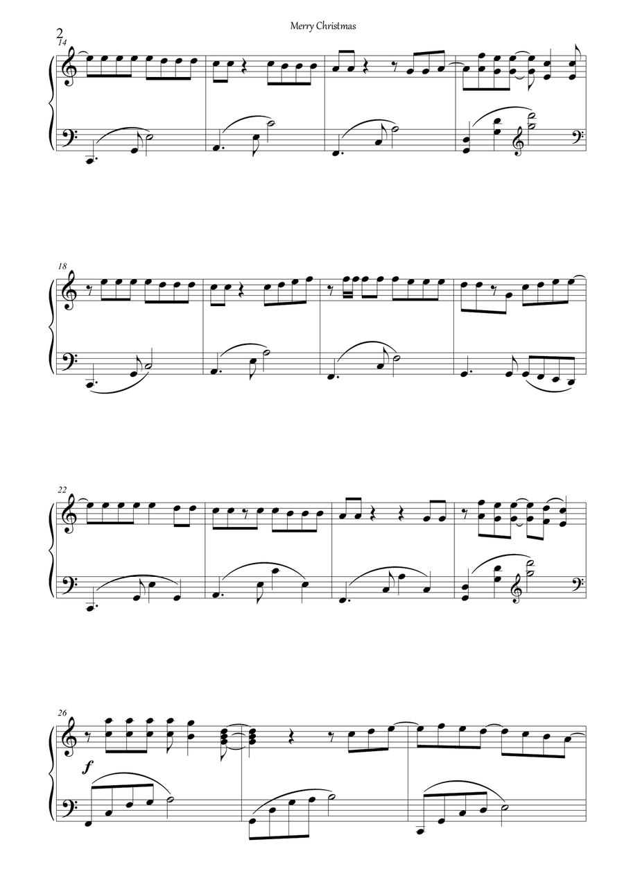 Merry Christmas Piano Solo scores gallery preview page 3