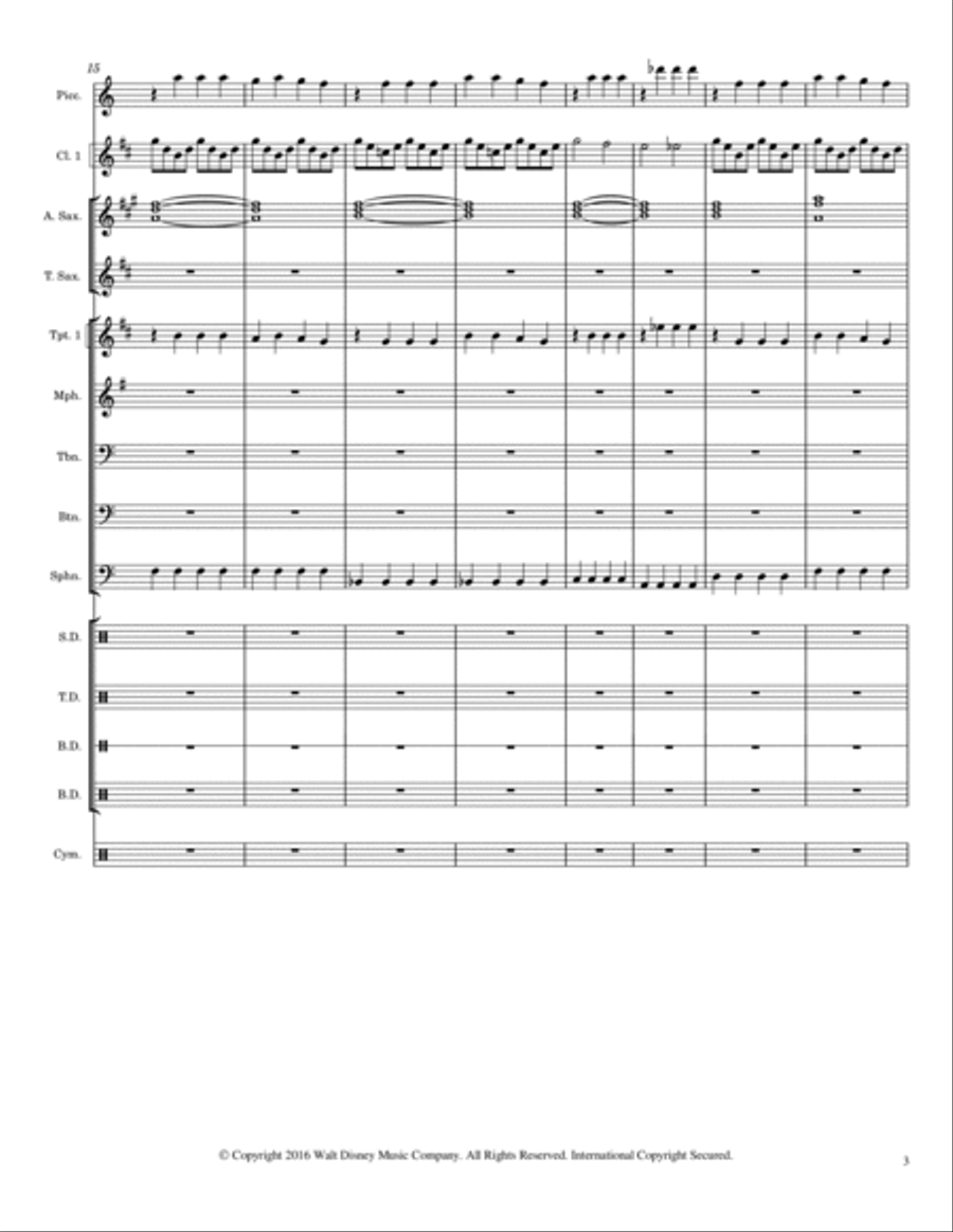 Gravity Falls (main Theme) Marching Band scores gallery preview page 3