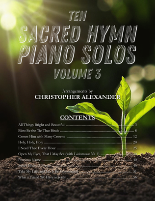 Book cover for Ten Sacred Hymn Piano Solos, Vol. 3