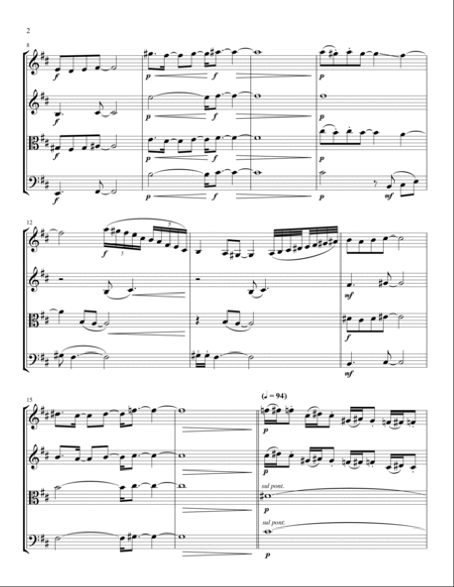 Bungle (arr. John O'Hara) - Conductor Score (Full Score) String Quartet scores gallery preview page 2