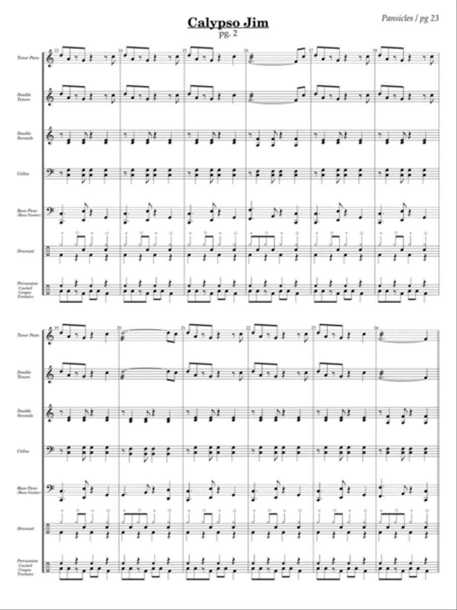 Pansicles - 7 Steel Pan Ensembles for 7 - 9 players Steel Pan scores gallery preview page 13
