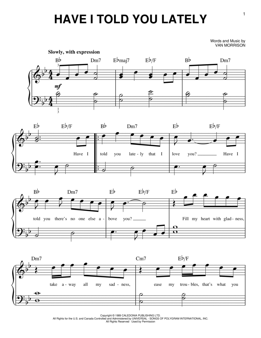 Have I Told You Lately Have I Told You Lately Easy Piano scores gallery preview page 1