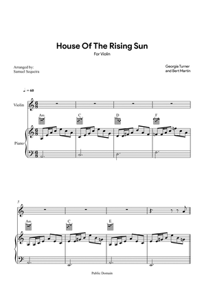 Book cover for House of the Rising Sun - for Violin - with play along