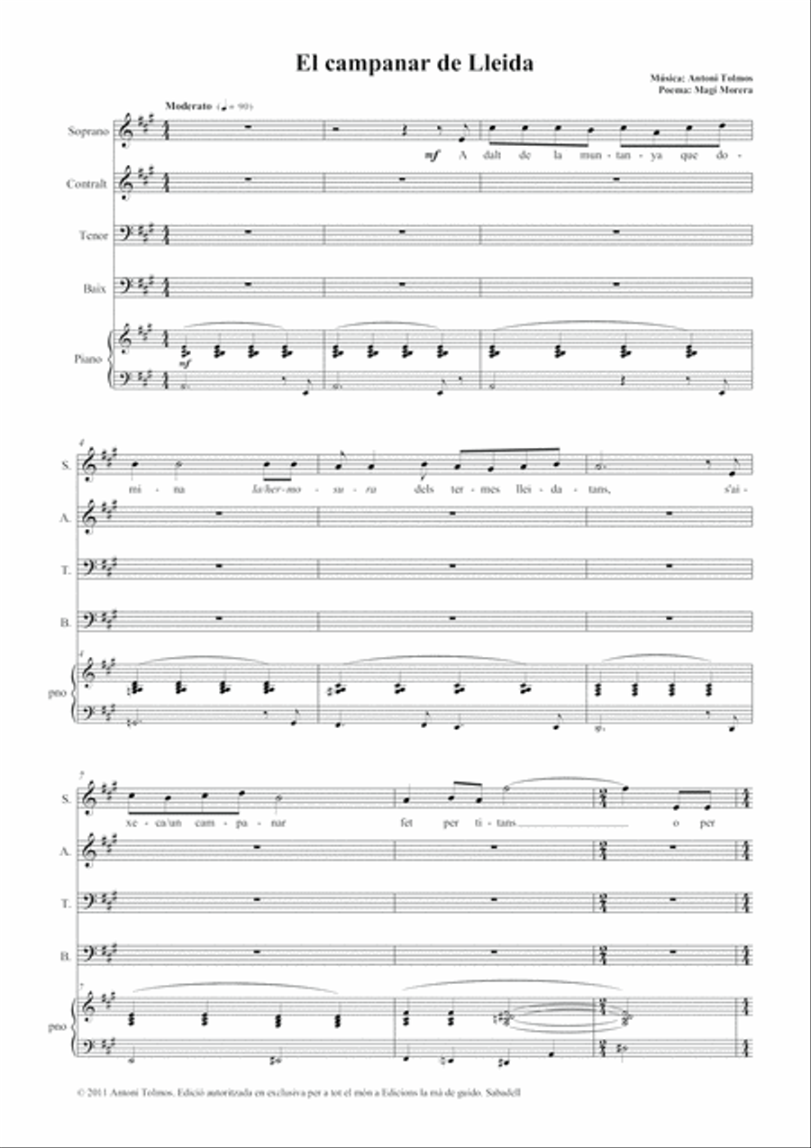 El campanar de Lleida El campanar de Lleida 4-Part scores gallery preview page 5