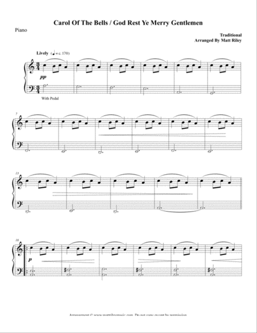 Carol of the Bells / God Rest Ye Merry Gentlemen – Violin Carol of the Bells / God Rest Ye Merry Gentlemen – Violin Violin Solo scores gallery preview page 5