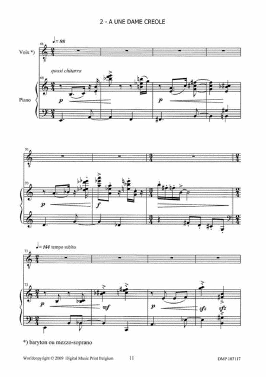 Trois Chansons De Baudelaire Voice scores gallery preview page 3