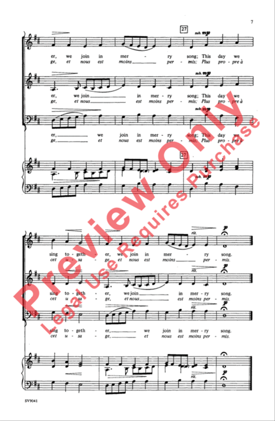 This Day We Sing Together (Nous Voyons Que Les Hommes) 3-Part scores gallery preview page 7