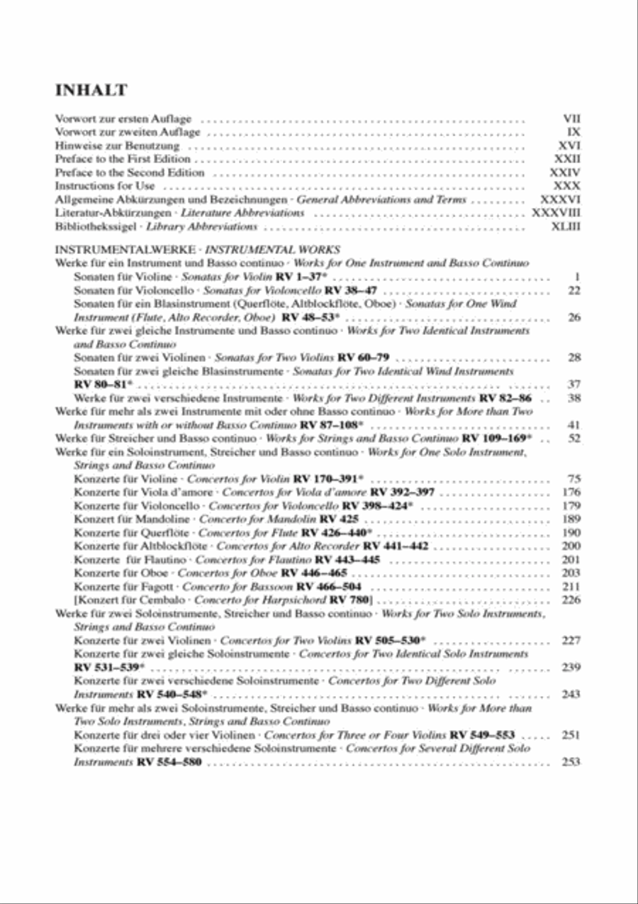 Vivaldi-Werkverzeichnis Vivaldi-Werkverzeichnis Collection / Songbook scores gallery preview page 5