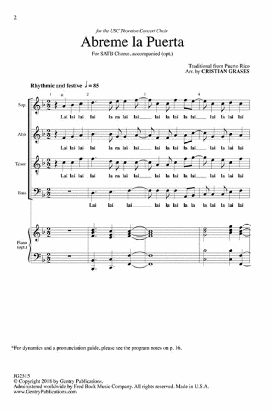 Abreme La Puerta 4-Part scores gallery preview page 2