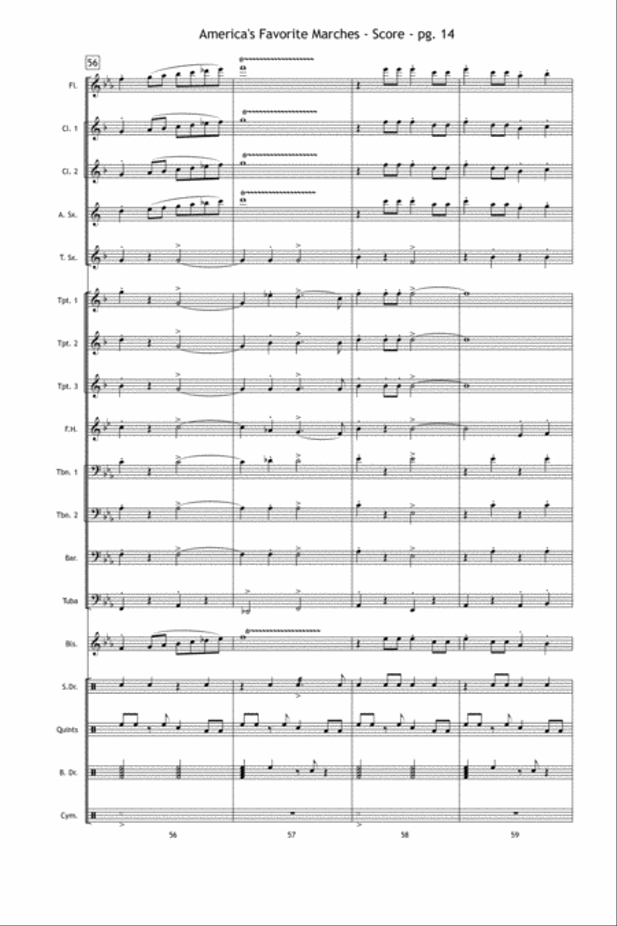 America's Favorite Marches Marching Band scores gallery preview page 15