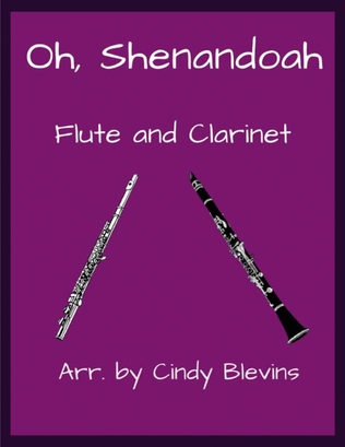 Book cover for Oh, Shenandoah, for Flute and Clarinet