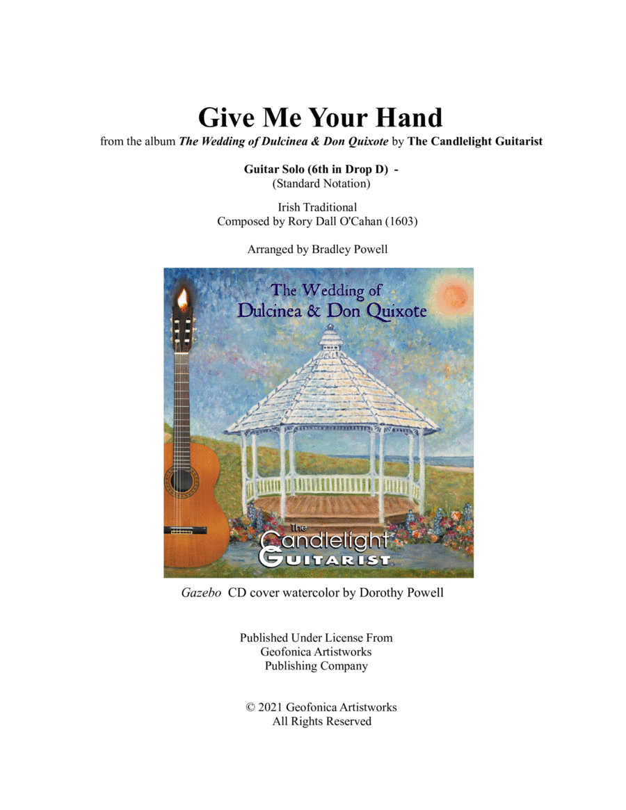 Give Me Your Hand (Tabhair dom do Lámh) Irish Traditional - Guitar Solo (standard notation) Classical Guitar scores gallery preview page 1