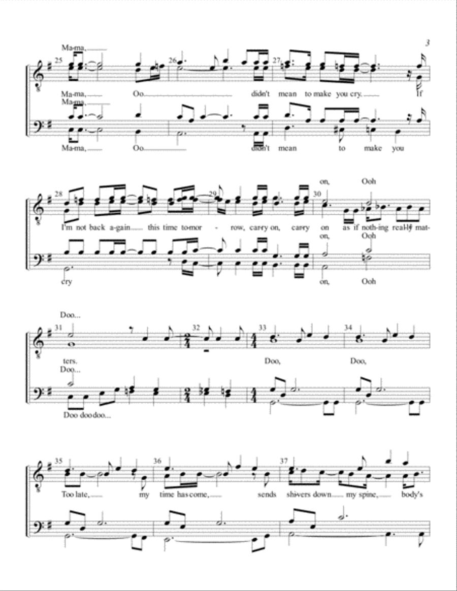 Bohemian Rhapsody Bohemian Rhapsody TTBB scores gallery preview page 3
