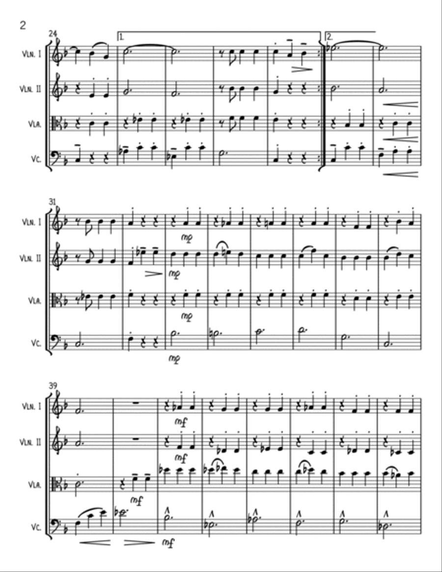 The Most Wonderful Time Of The Year String Quartet scores gallery preview page 2
