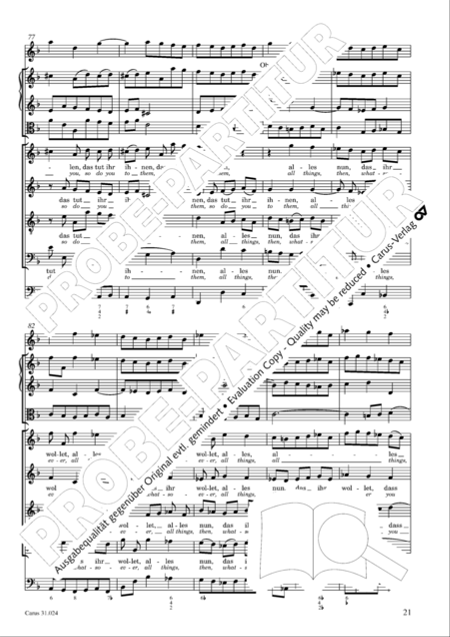 A conscience pure (Ein ungefarbt Gemute) 4-Part scores gallery preview page 22