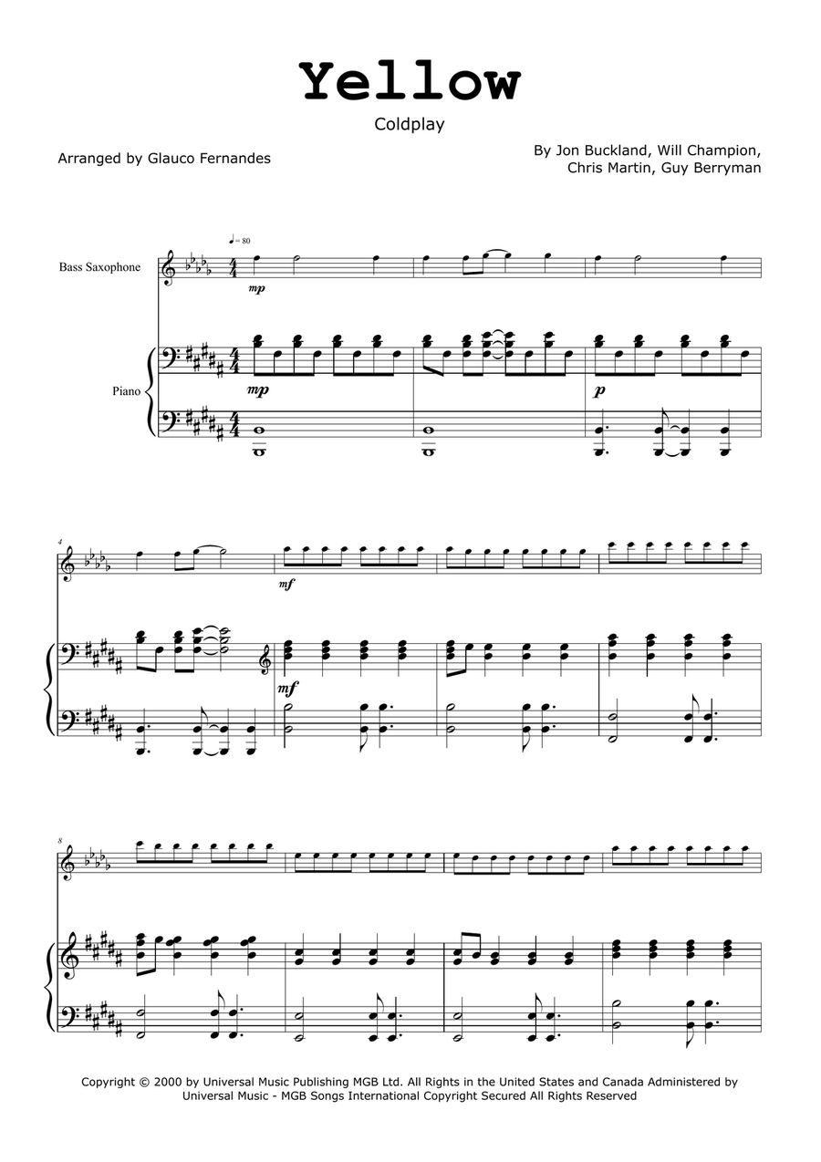 Yellow Chamber Music scores gallery preview page 1
