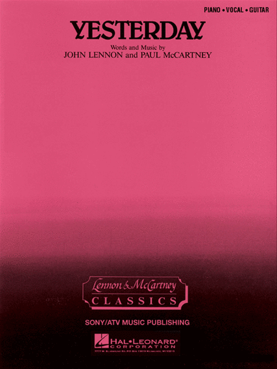 Yesterday Yesterday Piano, Vocal, Guitar scores gallery preview page 1