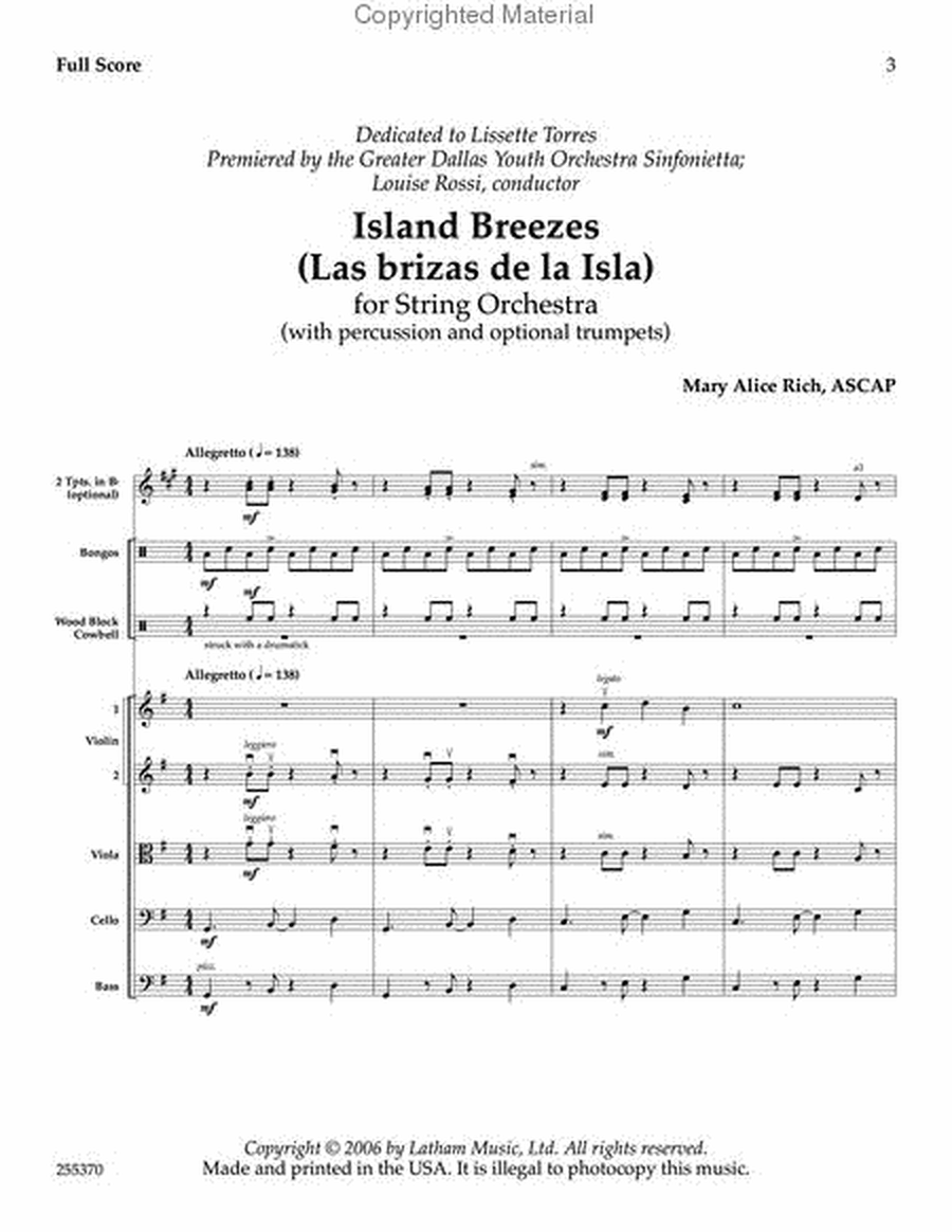 Island Breezes for String Orchestra image number null
