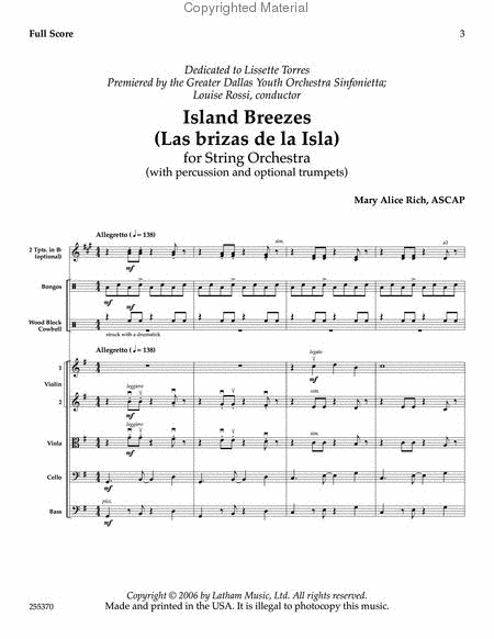 Island Breezes for String Orchestra image number null
