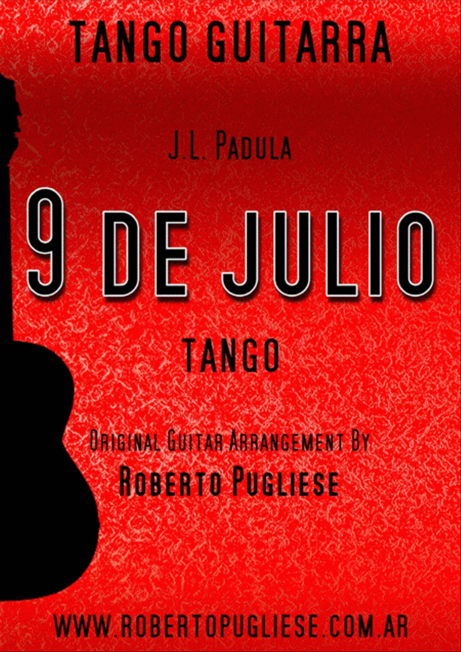 9 de Julio - tango (J. L. Padula) Classical Guitar scores gallery preview page 1