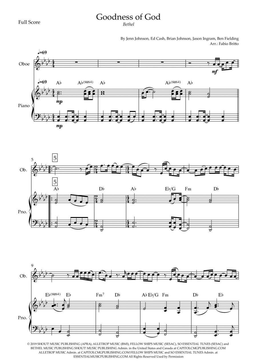 Goodness Of God Goodness Of God Piano scores gallery preview page 1