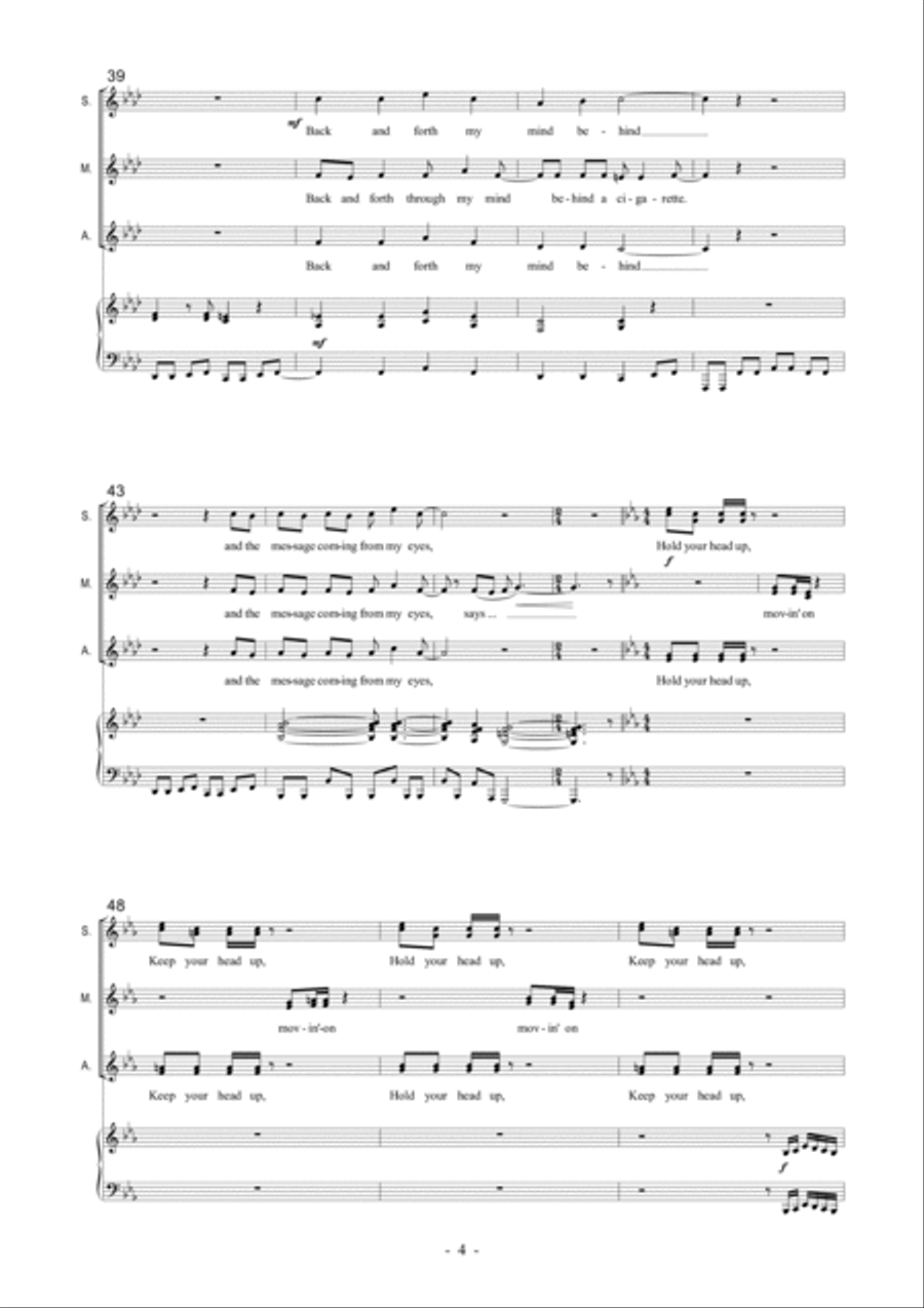 Seven Nation Army / Sweet Dreams Mash Up SSA scores gallery preview page 4